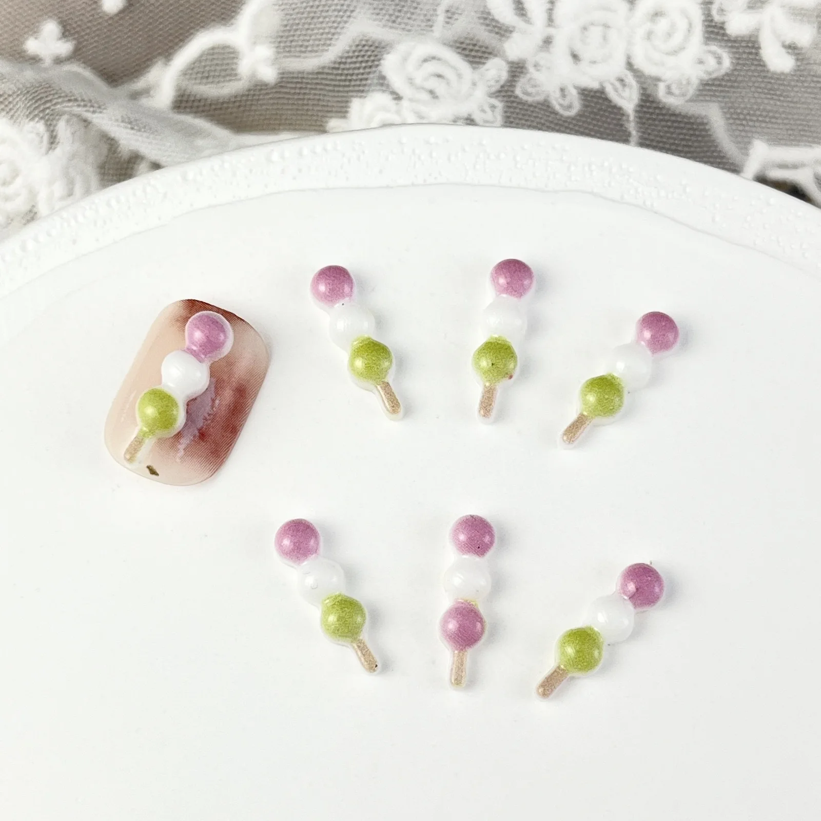 10pcs 3D Chinese Kawaii Resin Nail Art Charms Exquisite Candy Design Nail Rhinestones Decorations DIY Cartoon Accessories Parts