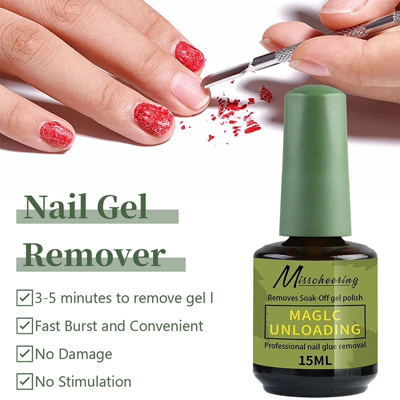15ml Nail Polish Remover For Nails in 3-5 Minutes Easily Quickly Removes Semi Permanent Soak Off UV Gel Polish Burst Gel&nailoil