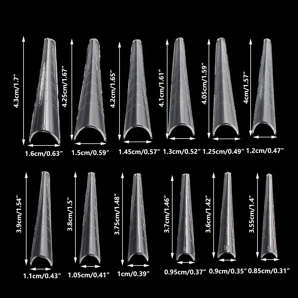 60Pcs Nail Dual Form False Nail Tips Extension For Building UV Acrylic Gel DIY Nail Mold Manicure Tools