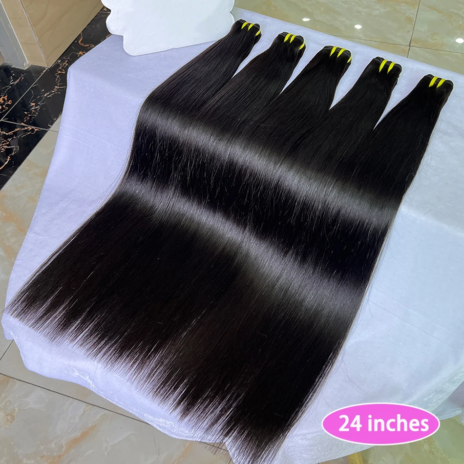 Bone Straight 100% Unprocessed Raw Virgin Human Hair Bundles 10-36 Inches Hair Weave Extensions #1B Natural Color For Women