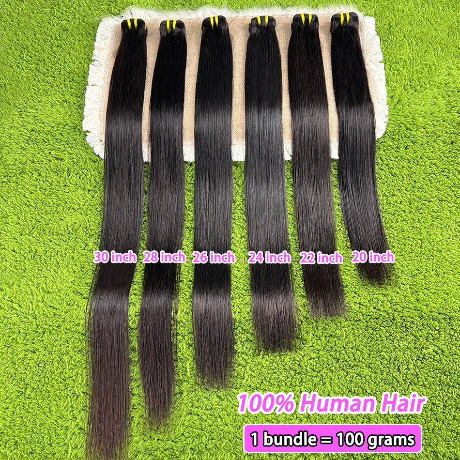 Bone Straight 100% Unprocessed Raw Virgin Human Hair Bundles 10-36 Inches Hair Weave Extensions #1B Natural Color For Women