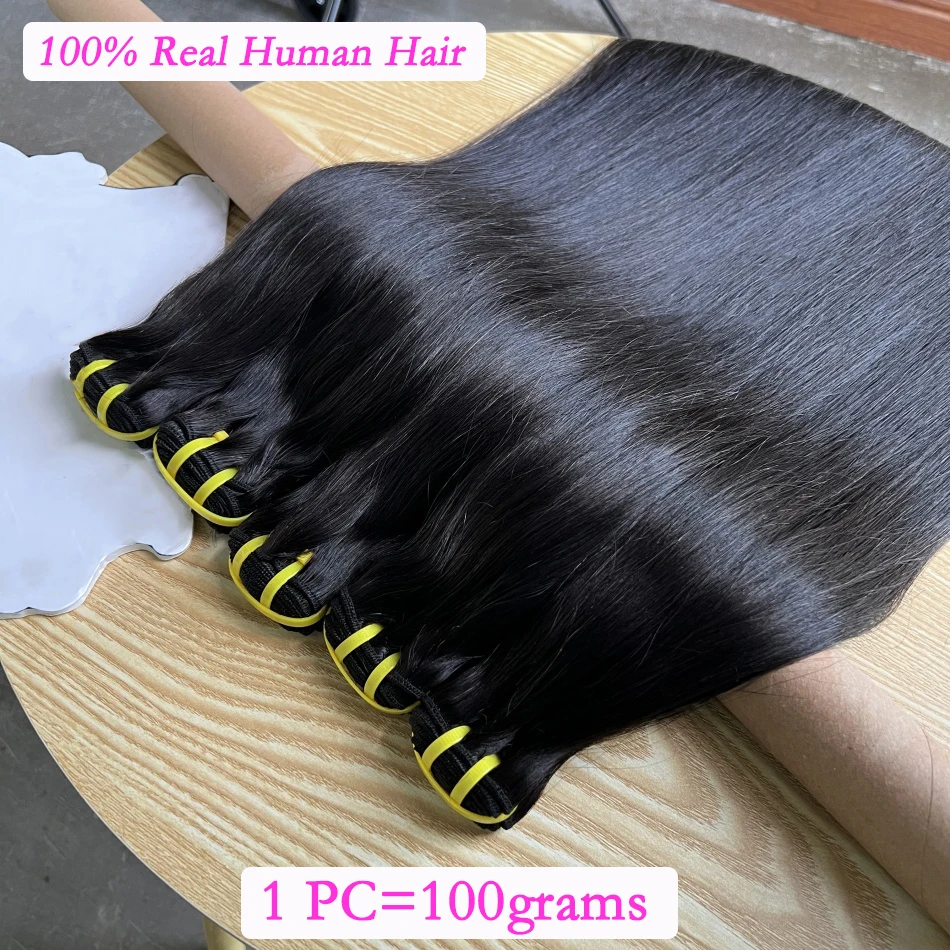 Bone Straight 100% Unprocessed Raw Virgin Human Hair Bundles 10-36 Inches Hair Weave Extensions #1B Natural Color For Women