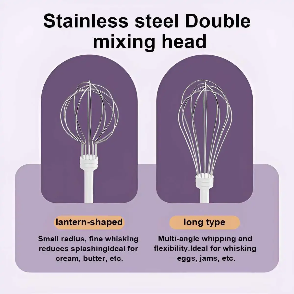 Electric Egg Beater Wireless Electric Food Mixer Handheld Mixer with 3 Speed Settings Baking Dough Cake Cream Milk Whisk
