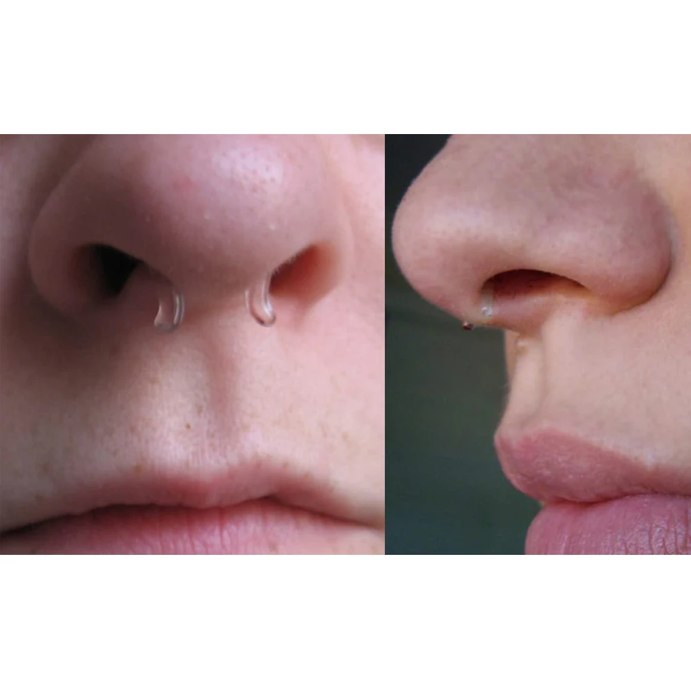 1-16PCS Clear Nose Rings Clear Nose Studs for Work Surgery Plastic 16g 20g Earrings Sports Clear Cartilage Lip Piercing Retainer