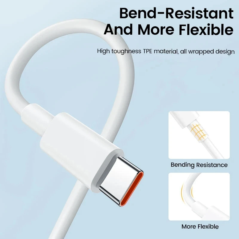 6A 67W Fast USB Charger for Xiaomi 14 13T 12 Lite 11 Ultra Redmi Note 13 12 11 10S 9 Pro POCO Turbo Charge Type C Charging Cable