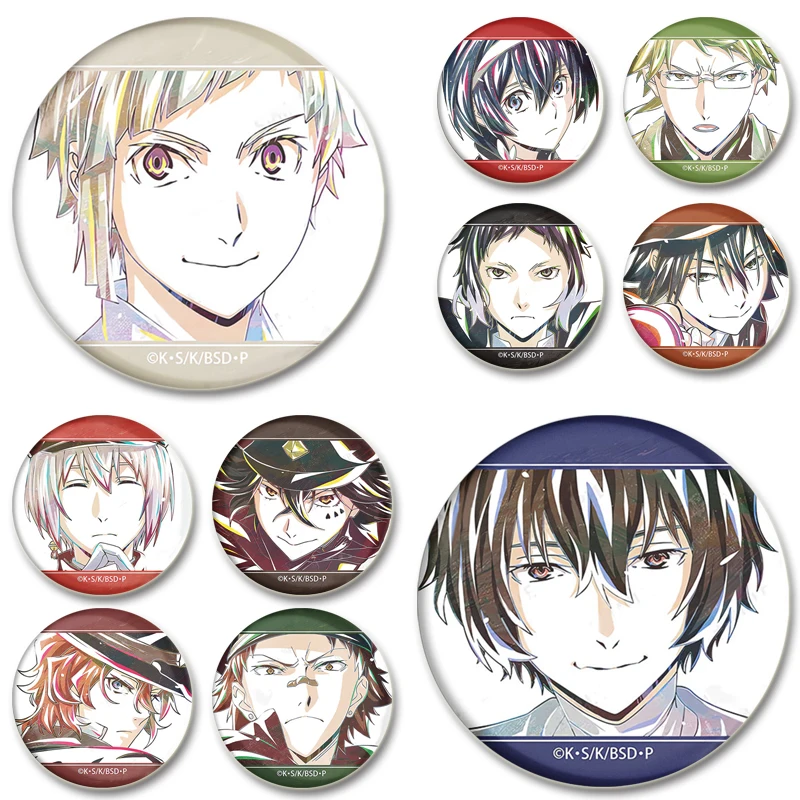 Nakajima Atsushi Dazai Osamu Ryunosuke Akutagawa Izumi Kyouka Nakahara Chuya Cute Brooch Pins Comic Characters Badge on Backpack