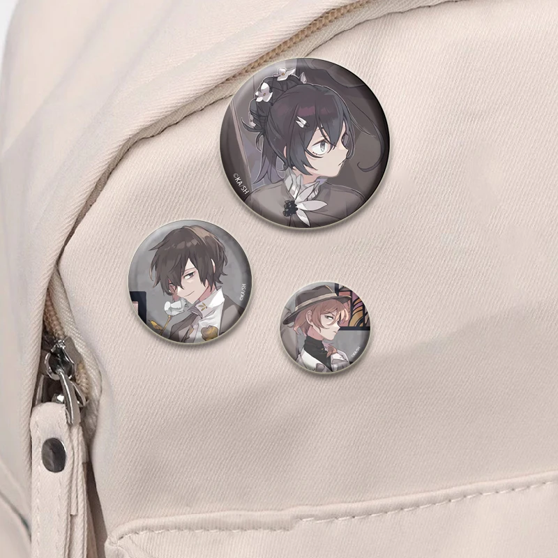 Nakajima Atsushi Dazai Osamu Ryunosuke Akutagawa Izumi Kyouka Nakahara Chuya Cute Brooch Pins Comic Characters Badge on Backpack