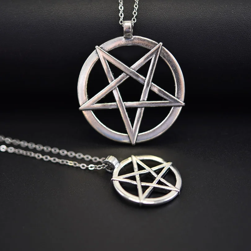 1Pc Witchcraft Satan Pentagram Lucky Amulet Pendant Women Necklaces Wicca Star Pentacle Grunge Statement Men Collares Jewelry