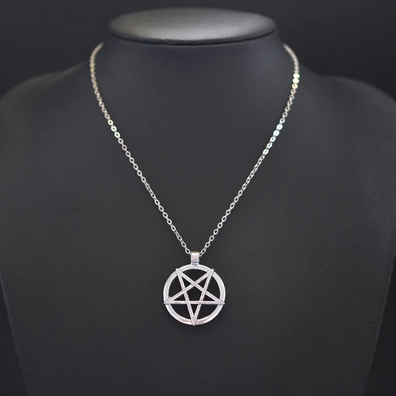 1Pc Witchcraft Satan Pentagram Lucky Amulet Pendant Women Necklaces Wicca Star Pentacle Grunge Statement Men Collares Jewelry