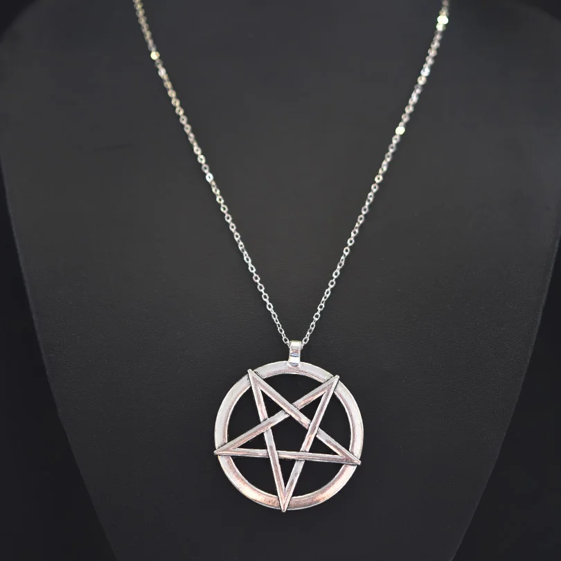 1Pc Witchcraft Satan Pentagram Lucky Amulet Pendant Women Necklaces Wicca Star Pentacle Grunge Statement Men Collares Jewelry