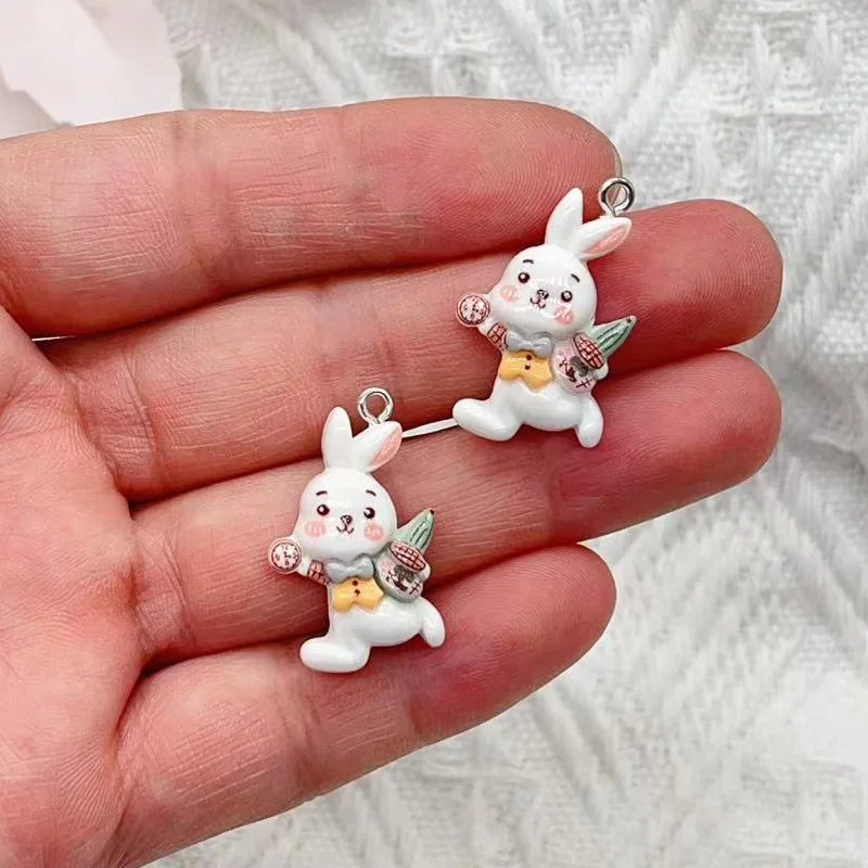 10Pcs Cartoon Animal Resin Charms Kawaii DIY Decor Accessories Earring KeyChain Necklace Trinket Pendant Jewelry Findings charms