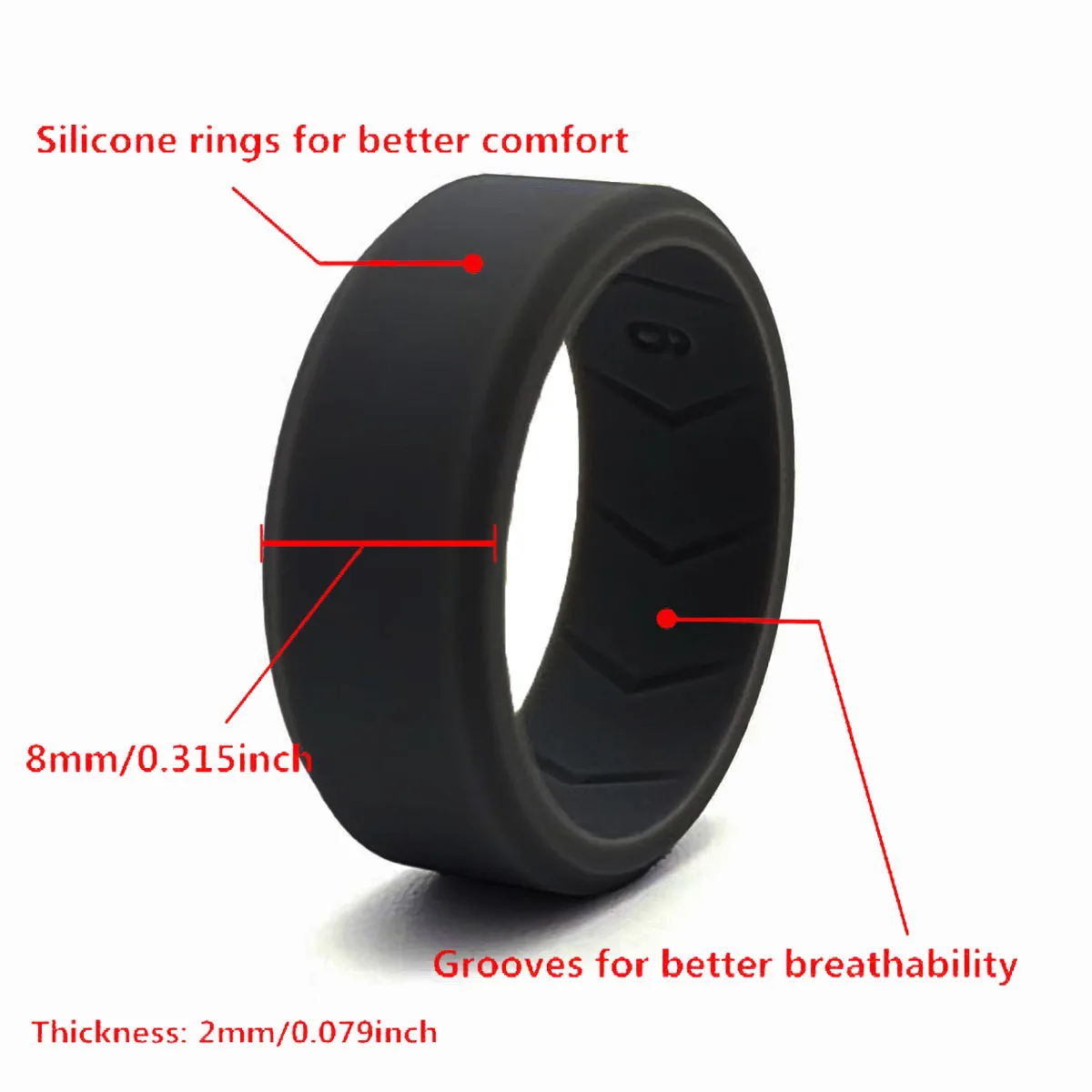 4pcs/set Breathable Comfort Silicone Ring Gift For Men Male Boy Father Sports Sporty Jewelry Daily Outdoor Working Running