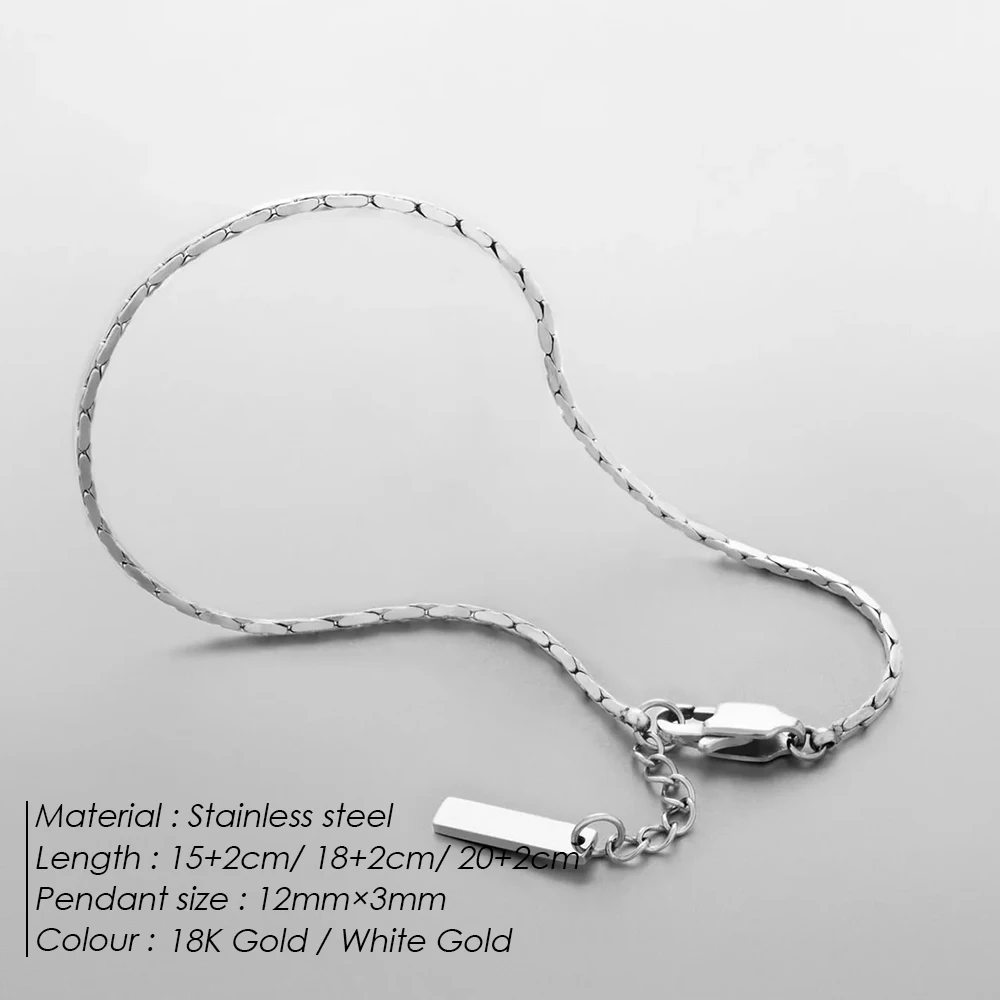 EMANCO Wire Chain Bracelet Fashion Trend New Personalized Men's White Gold Bracelet Non-Fading Color Wholesale Jewelry