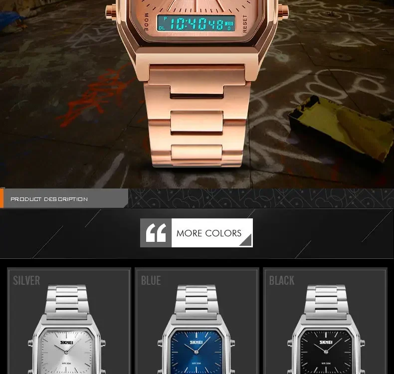 SKMEI 1220 Quartz Wristwatches relogio masculino Fashion Casual Watch Men Digital Dual Time Sports Chronograph 3bar Waterproof