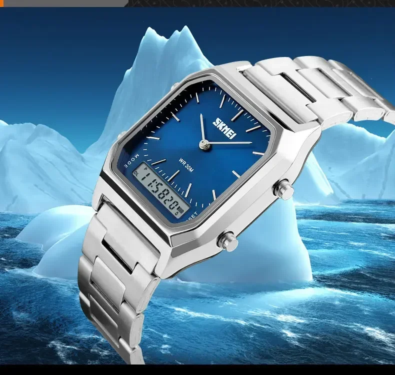 SKMEI 1220 Quartz Wristwatches relogio masculino Fashion Casual Watch Men Digital Dual Time Sports Chronograph 3bar Waterproof