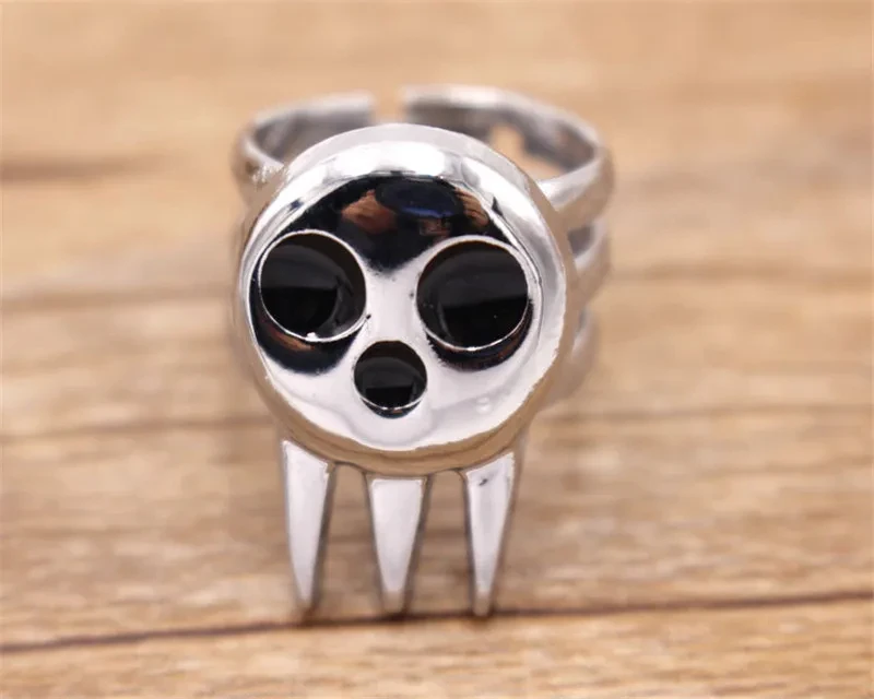 Anime Death The Kid Cosplay Rings Unisex Opening Adjustable Skull Ring Prop Jewelry Accessories