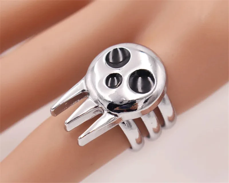 Anime Death The Kid Cosplay Rings Unisex Opening Adjustable Skull Ring Prop Jewelry Accessories