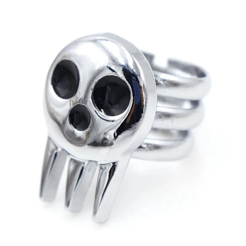 Anime Death The Kid Cosplay Rings Unisex Opening Adjustable Skull Ring Prop Jewelry Accessories