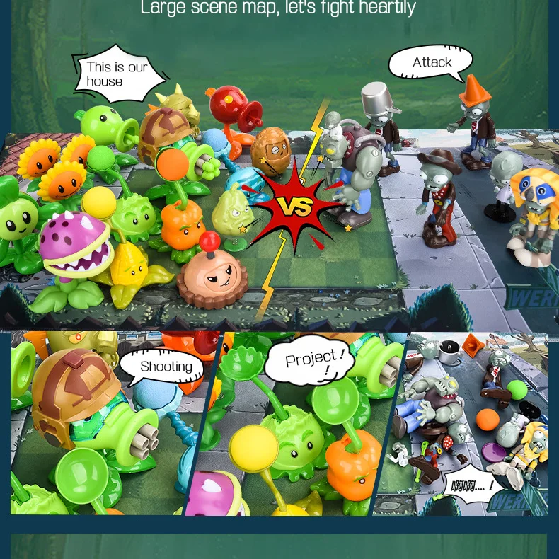 New Role PLANTS VS ZOMBIES 2 PVZ Toys Full Set Gift For Boys Box-packed Children's Dolls Action Figure Model Present Map
