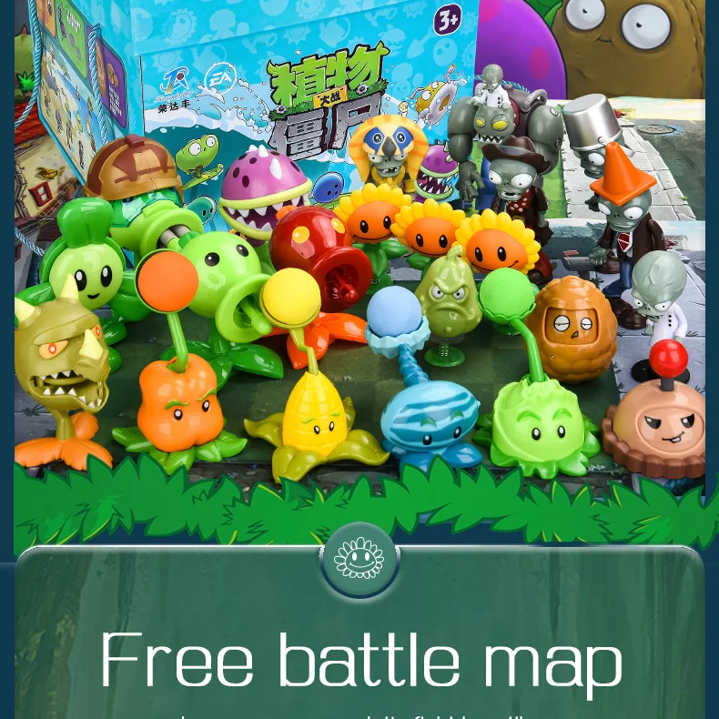 New Role PLANTS VS ZOMBIES 2 PVZ Toys Full Set Gift For Boys Box-packed Children's Dolls Action Figure Model Present Map
