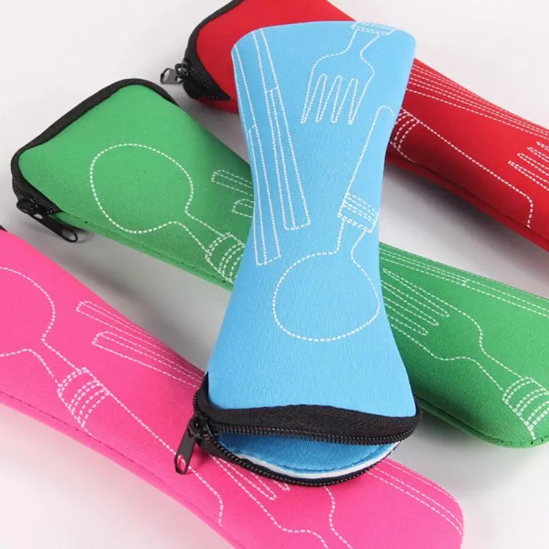 1PC Portable Cutlery Bag Cutlery Bag Cutlery Bag Travel Packaging Storage Box Cutlery Picnic Fork Spoon Bag