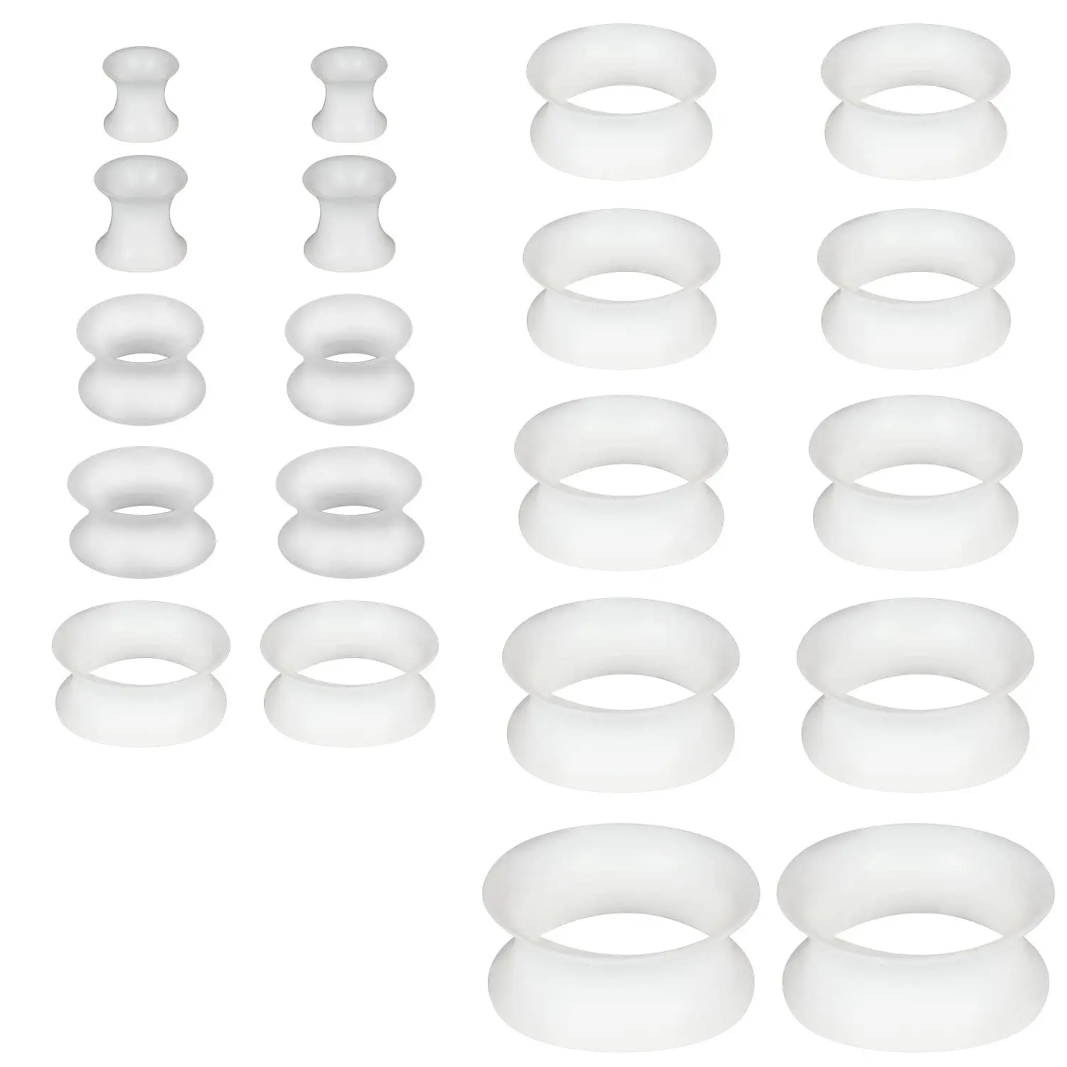 1 Pair 4-20mm Ultra Thin Silicone Flexible Flesh Tunnel Expander Stretching Gauge Earlets Plug Set Gauges Kit