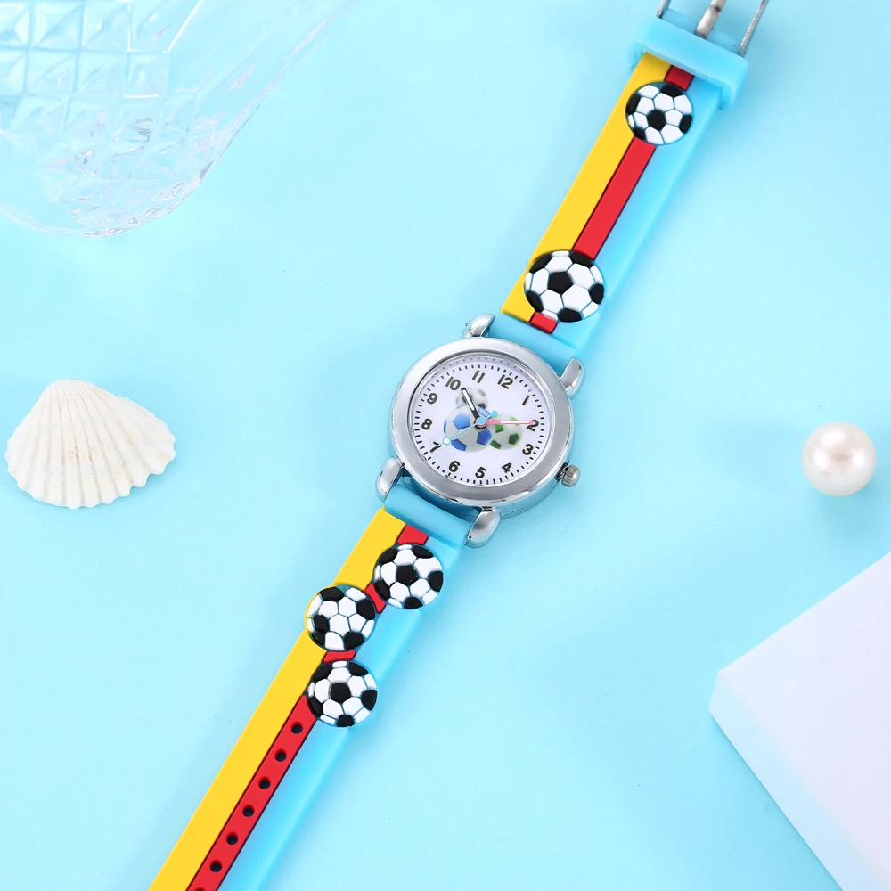 New Fashion Color Cartoon Football Students Children Watch Quartz Watch Electronic Watch