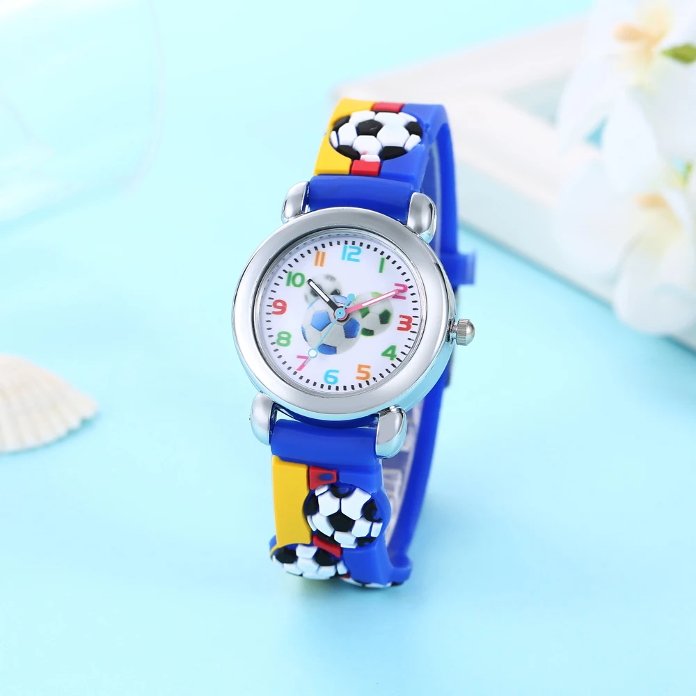 New Fashion Color Cartoon Football Students Children Watch Quartz Watch Electronic Watch