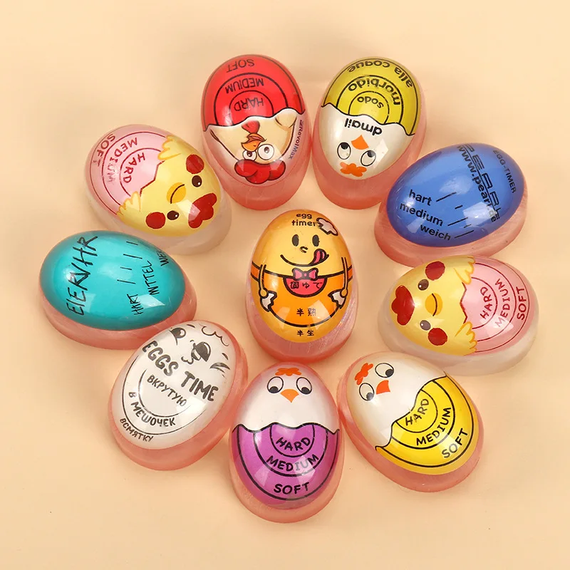 Eco-Friendly Resin Red Eggs Timer Egg Timer Resin Boiled Egg Cooker Color Changing Cooking Temperature Observer Kitchen Tool