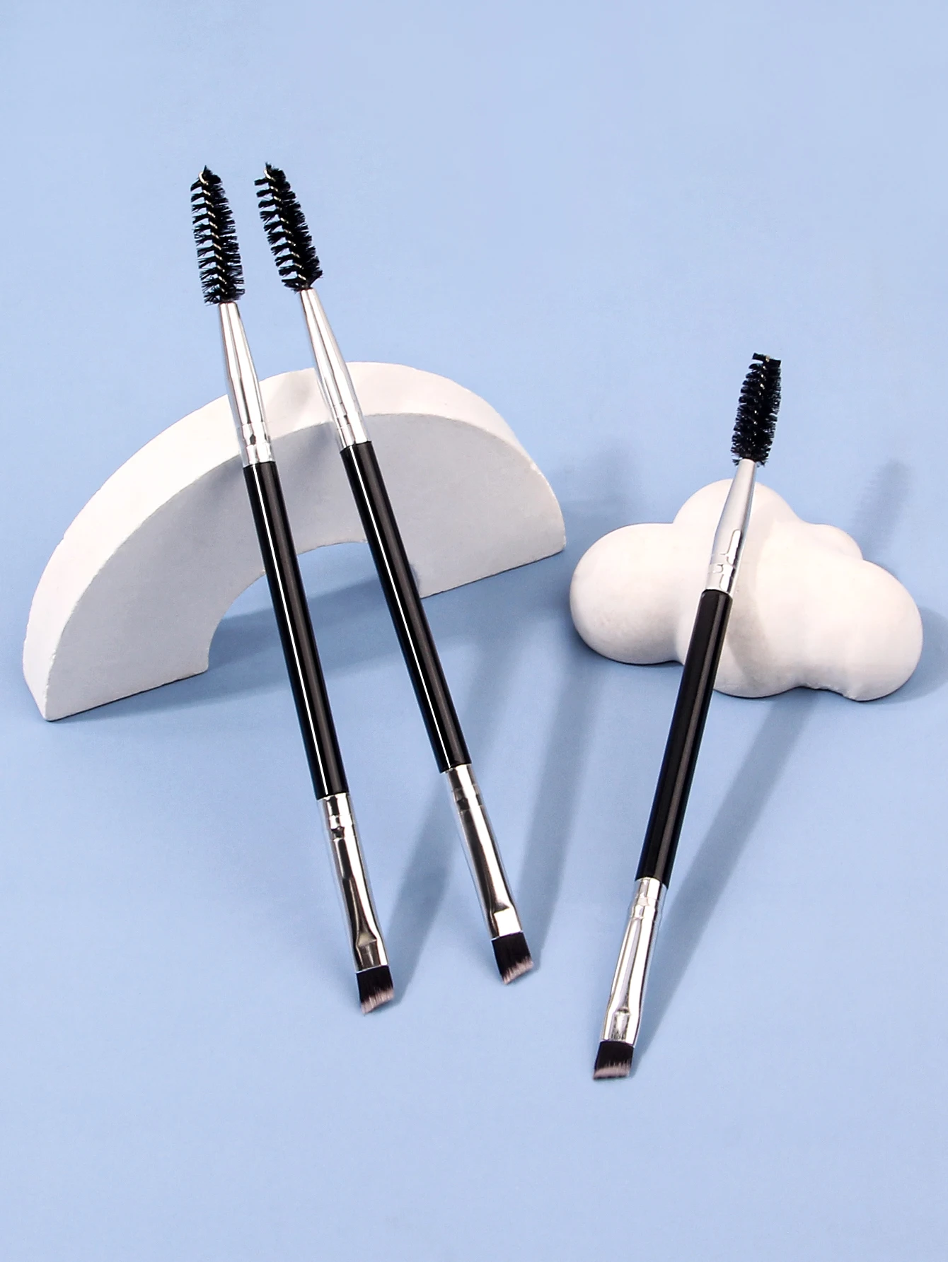3PCS Professional Single Double End Angle Eyebrow Eyelash Makeup Brush High Quality Eyebrow Pencil Eyeliner Brush