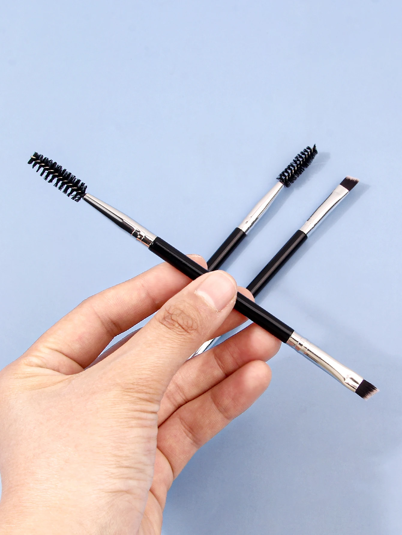3PCS Professional Single Double End Angle Eyebrow Eyelash Makeup Brush High Quality Eyebrow Pencil Eyeliner Brush