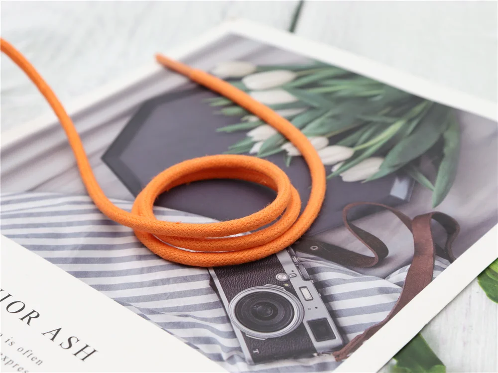 Weiou Laces 3MM Thiny Round Cord Anti-Water Rope Shoe Accessory 100% Waxed For Raincoat Belt Orange Yellow Green Solid Shoelaces