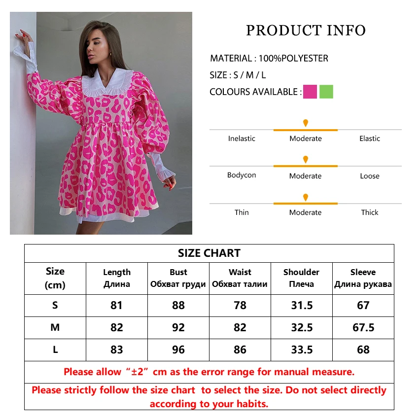 Clacive Fashion Print Women Dress 2022 Casual Chic Doll Collar Lantern Sleeve Mini Dresses Elegant Loose Patchwork Female Dress