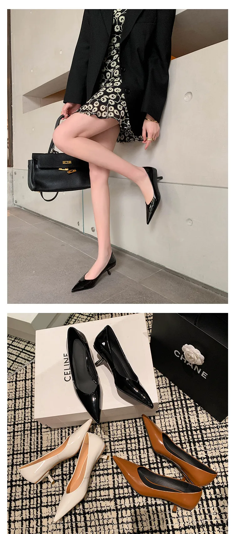 MKKHOU Fashion Pumps New High Quality Real Leather Simple Pointed Shallow Elegant High Heels Daily Commuter Women Shoes
