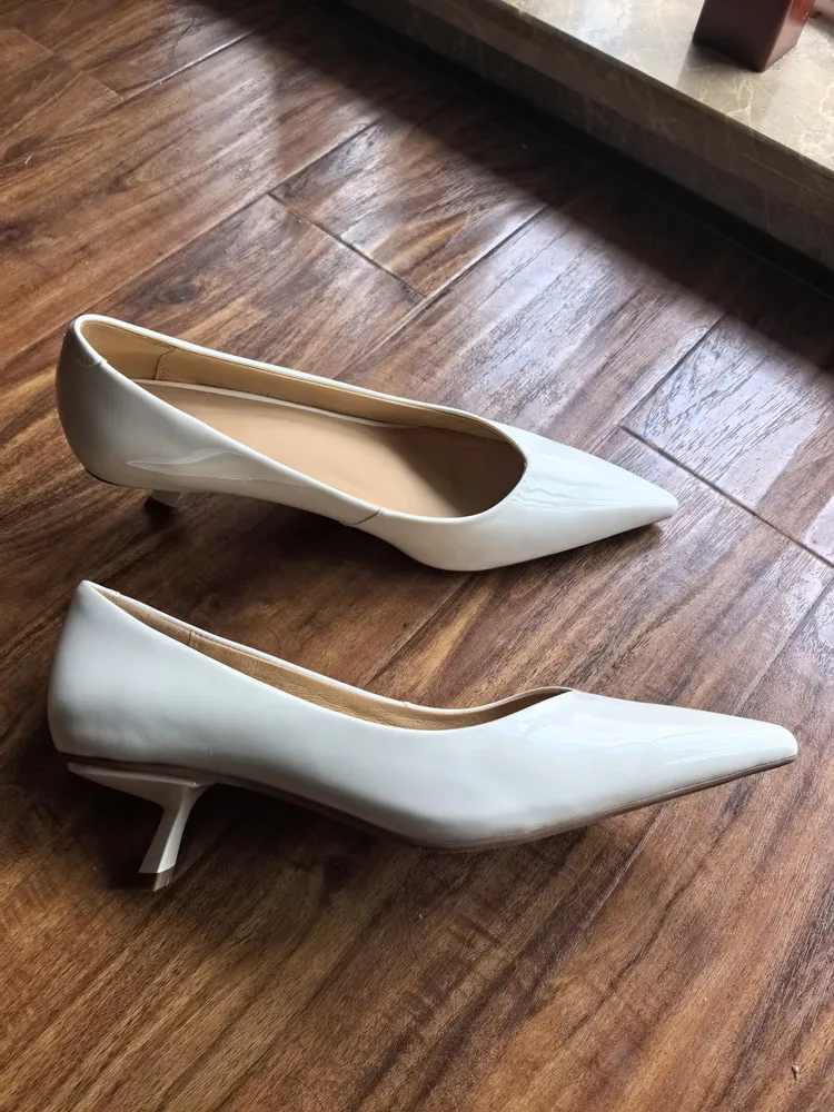 MKKHOU Fashion Pumps New High Quality Real Leather Simple Pointed Shallow Elegant High Heels Daily Commuter Women Shoes