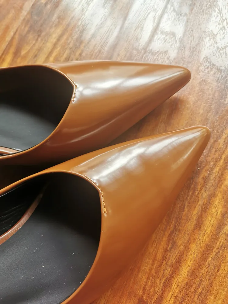 MKKHOU Fashion Pumps New High Quality Real Leather Simple Pointed Shallow Elegant High Heels Daily Commuter Women Shoes