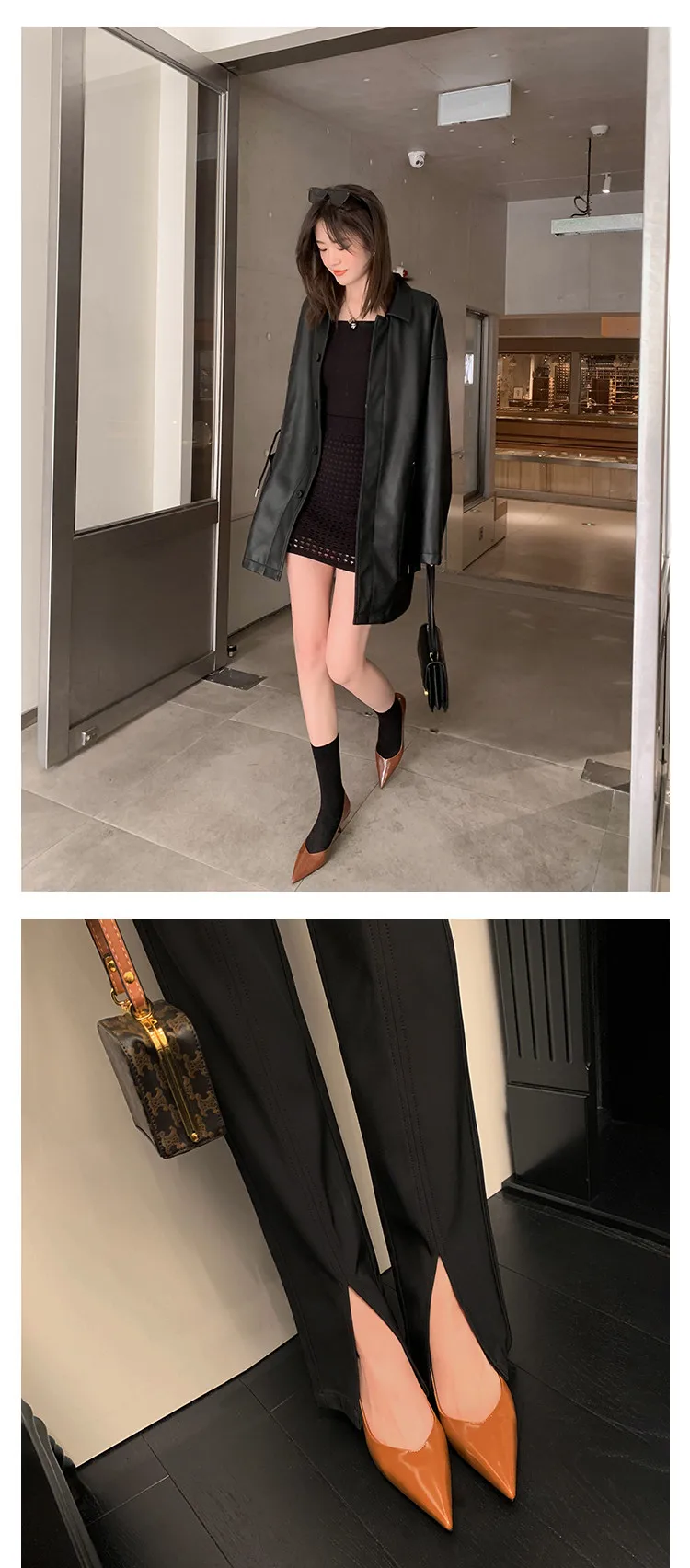 MKKHOU Fashion Pumps New High Quality Real Leather Simple Pointed Shallow Elegant High Heels Daily Commuter Women Shoes