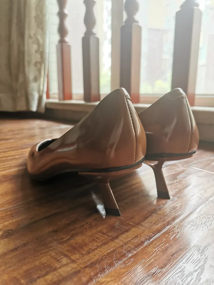 MKKHOU Fashion Pumps New High Quality Real Leather Simple Pointed Shallow Elegant High Heels Daily Commuter Women Shoes