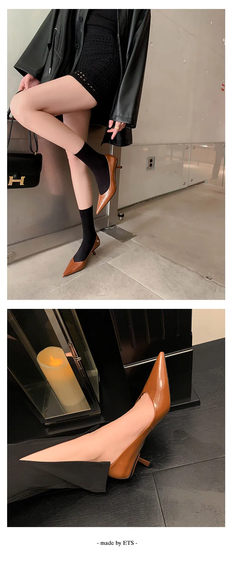 MKKHOU Fashion Pumps New High Quality Real Leather Simple Pointed Shallow Elegant High Heels Daily Commuter Women Shoes