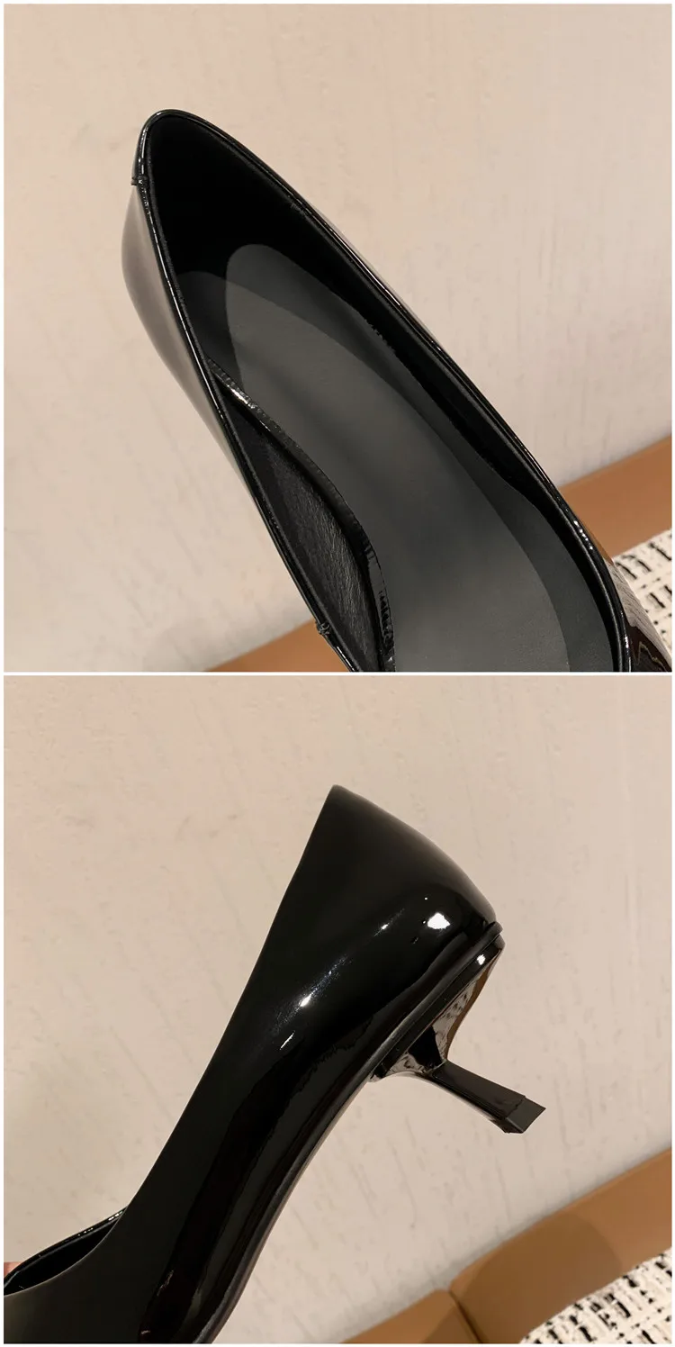 MKKHOU Fashion Pumps New High Quality Real Leather Simple Pointed Shallow Elegant High Heels Daily Commuter Women Shoes
