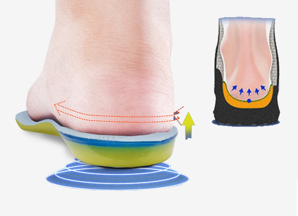 Sport Running Silicone Gel Insoles For Feet Man Women Massaging Shock Absorption Orthopedic Soles Relieve Heel Spur Pain Pad