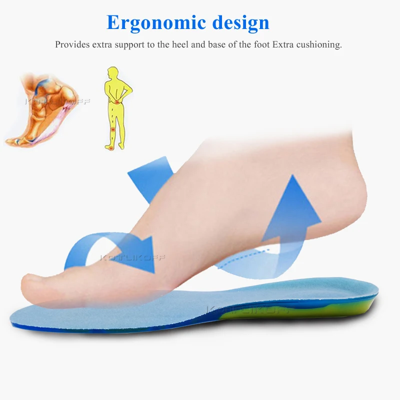 Sport Running Silicone Gel Insoles For Feet Man Women Massaging Shock Absorption Orthopedic Soles Relieve Heel Spur Pain Pad