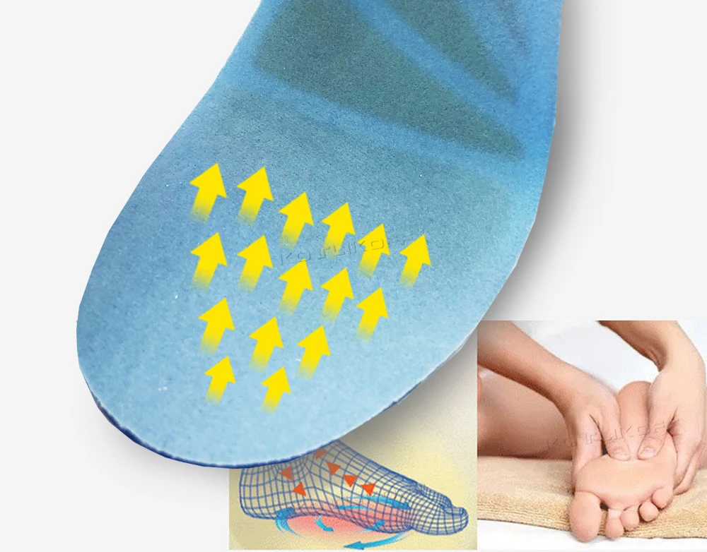 Sport Running Silicone Gel Insoles For Feet Man Women Massaging Shock Absorption Orthopedic Soles Relieve Heel Spur Pain Pad