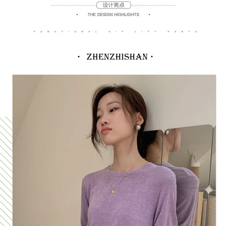 Soft Viscose Knitted Woman T-shirts Vintage Casual Loose Long Sleeve Harajuku Streetwear Women Tops 122723WTA