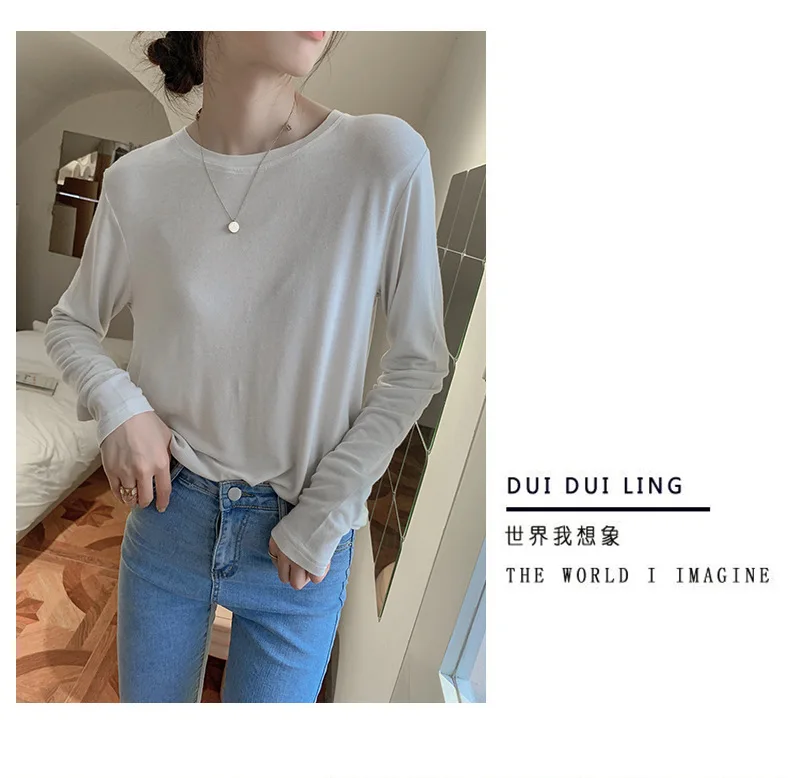 Soft Viscose Knitted Woman T-shirts Vintage Casual Loose Long Sleeve Harajuku Streetwear Women Tops 122723WTA