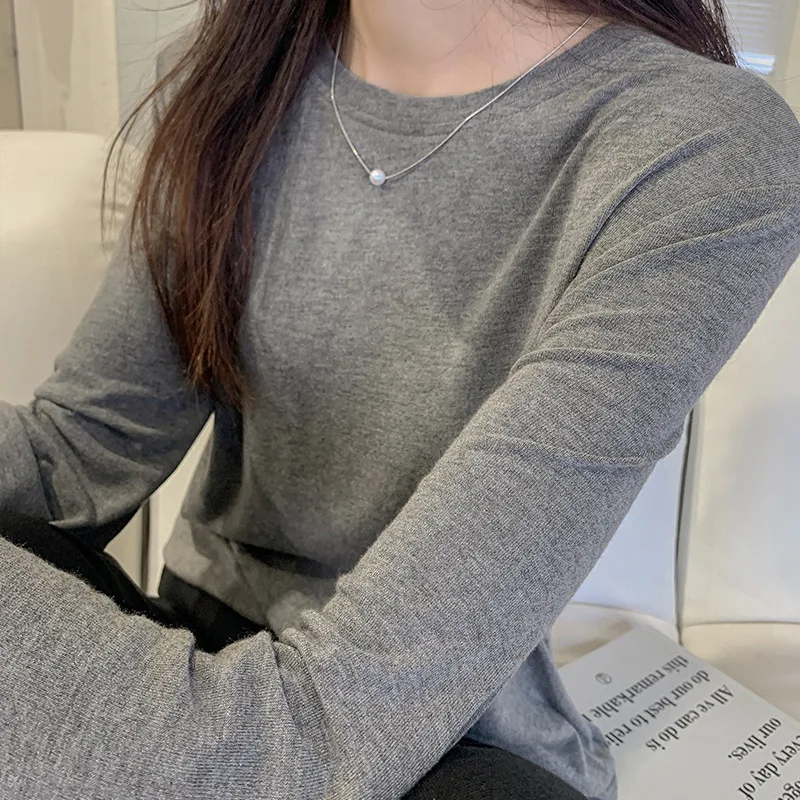 Soft Viscose Knitted Woman T-shirts Vintage Casual Loose Long Sleeve Harajuku Streetwear Women Tops 122723WTA