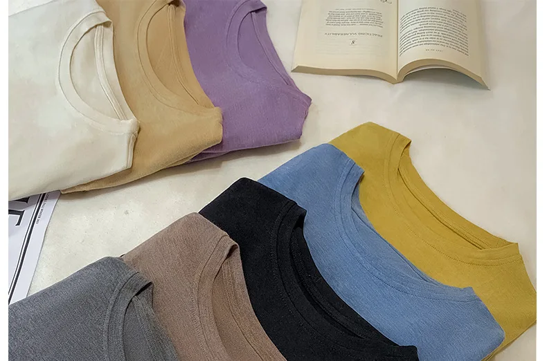 Soft Viscose Knitted Woman T-shirts Vintage Casual Loose Long Sleeve Harajuku Streetwear Women Tops 122723WTA