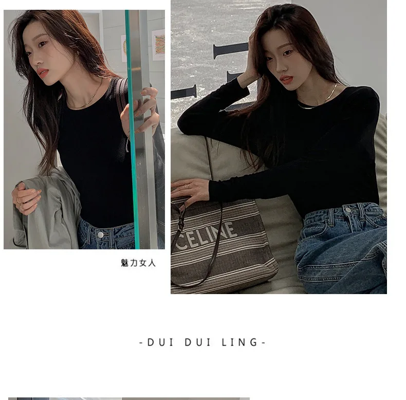 Soft Viscose Knitted Woman T-shirts Vintage Casual Loose Long Sleeve Harajuku Streetwear Women Tops 122723WTA