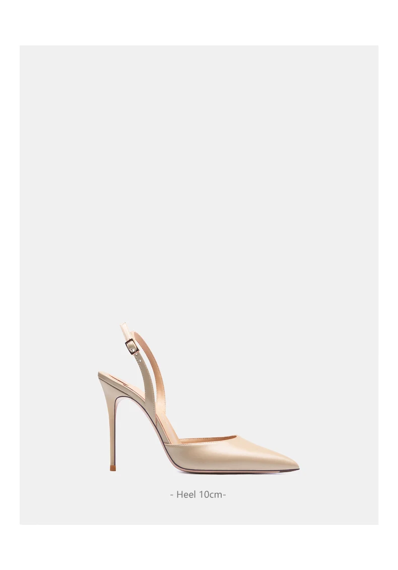 Women heels shoes summer 2025 New Concise Heels sandals With Buckle Female Pointed Toe Real Leather Ladies Prom Shoes Women