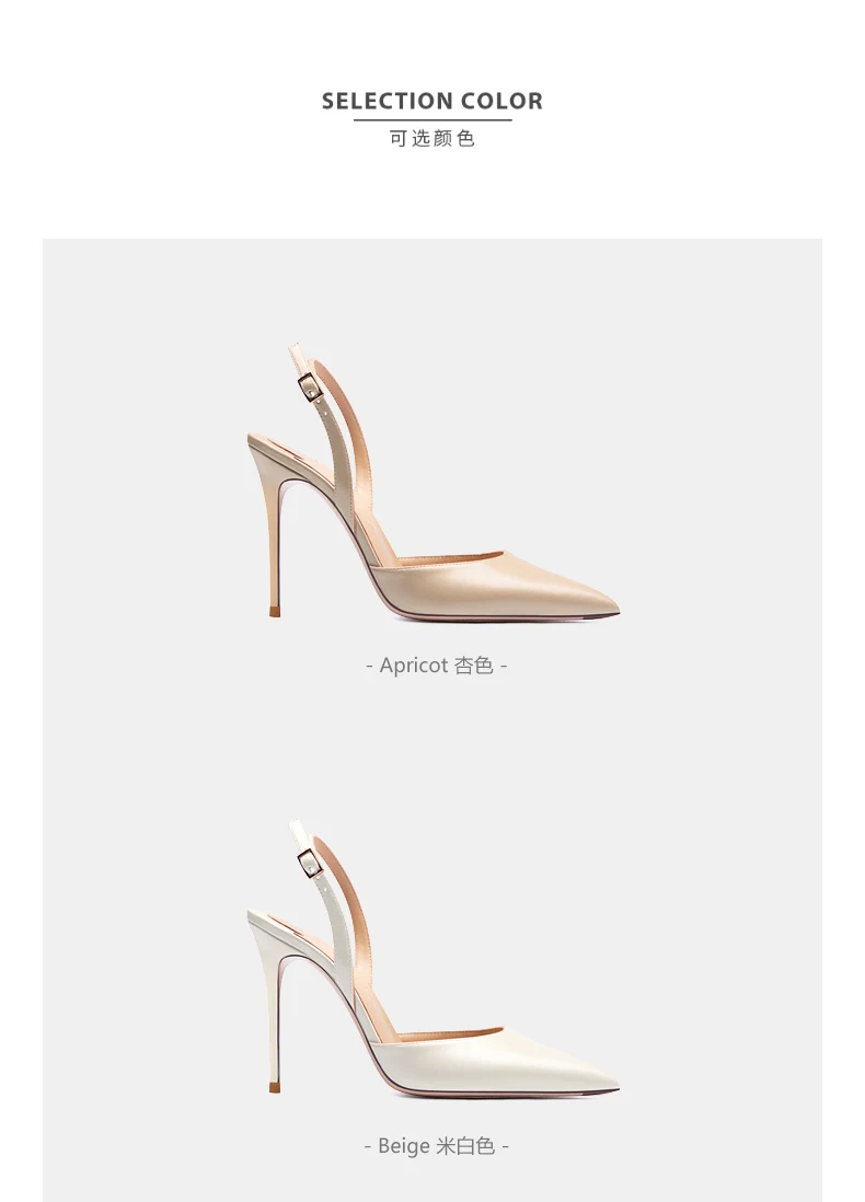 Women heels shoes summer 2025 New Concise Heels sandals With Buckle Female Pointed Toe Real Leather Ladies Prom Shoes Women